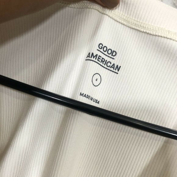 Ribbed Ivory Long Sleeve Henley Thong Bodysuit - Picture 9 of 11